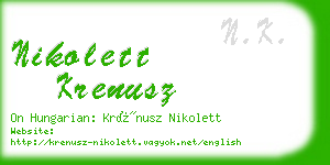 nikolett krenusz business card